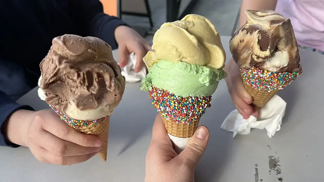 Three gelato cones